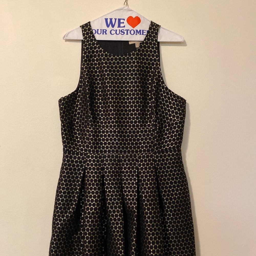 Banana Republic Black/gold knee length dress size 12